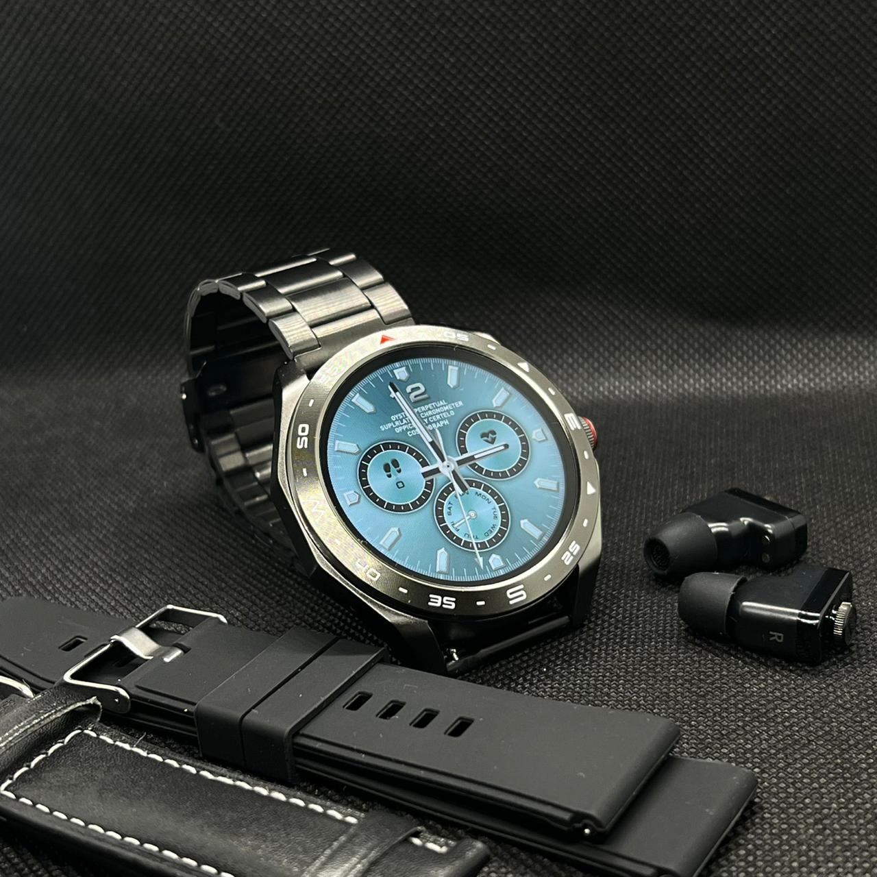 T95 LuxoraWatch – Smartwatch 2-em-1 com Fones Bluetooth, Chamadas, Monitor de Saúde e Ecrã IPS HD 1.52" | Unissex | Entrega Rápida em Angola