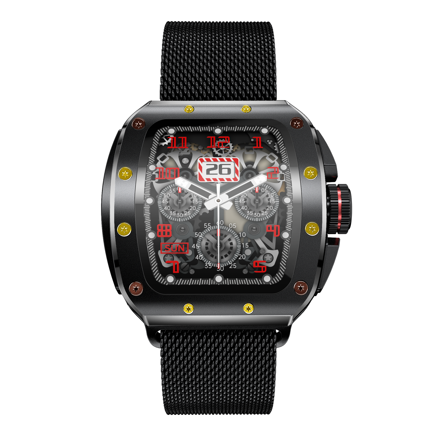 V68 Smartwatch Masculino Estilo Richard Mille – Chamadas Bluetooth, Tela HD 1.76", NFC, IP67 | Relógio Inteligente para Saúde e Esporte | Entrega Grátis em Luanda