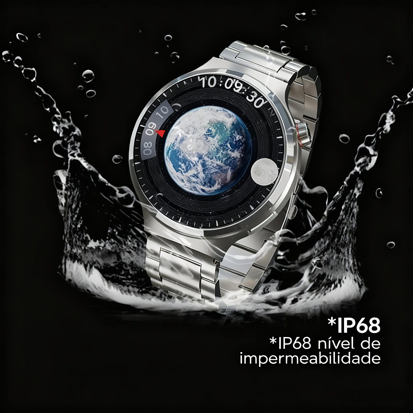 X3 LuxoraWatch Smartwatch 1,53" HD IP68 – 59 Modos, Saúde 24h e Longa Autonomia (Prata/Preto)