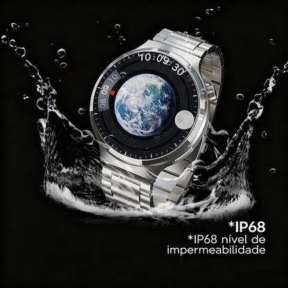 X3 LuxoraWatch Smartwatch 1,53" HD IP68 – 59 Modos, Saúde 24h e Longa Autonomia (Prata/Preto)