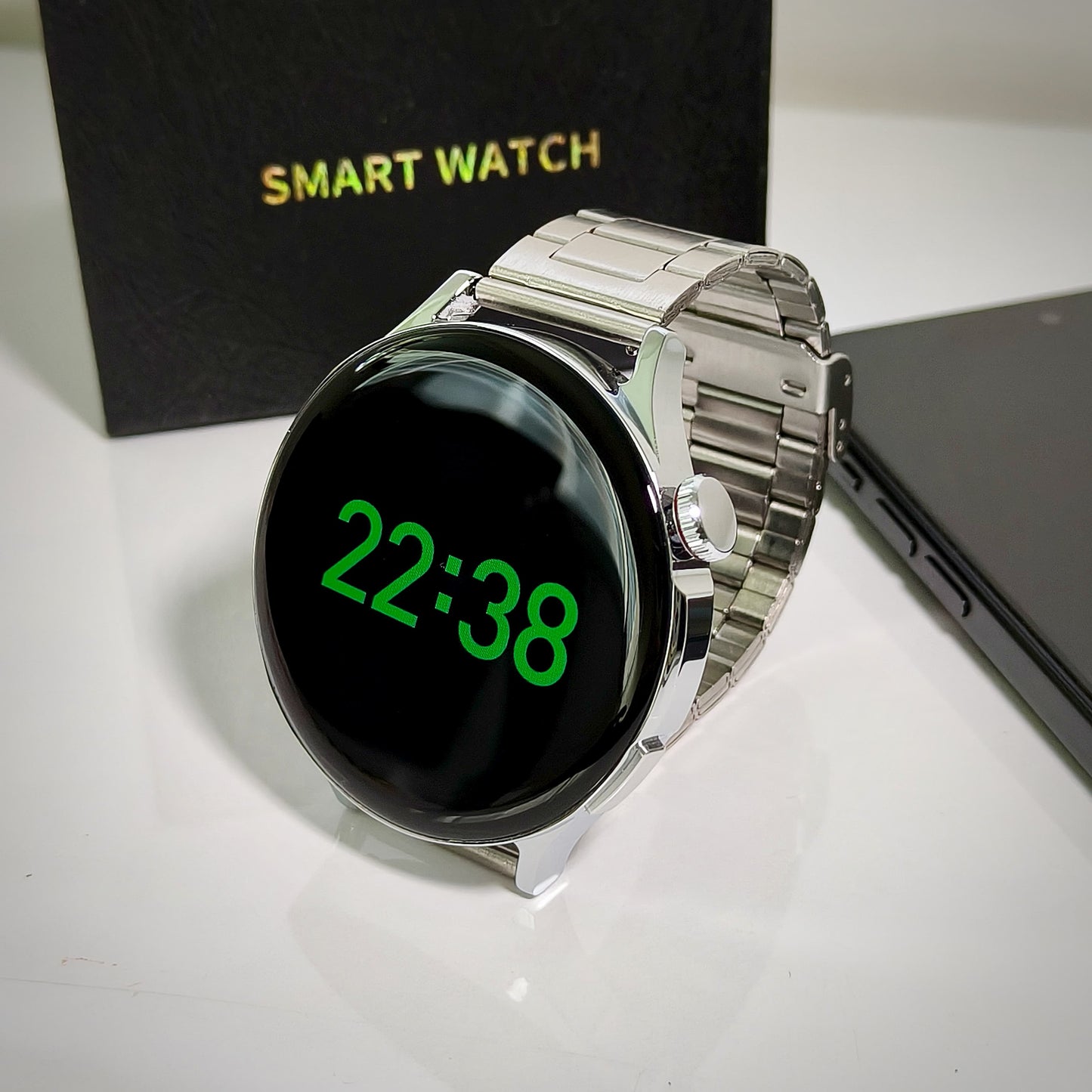 V13PRO Smartwatch LuxoraWatch – Tela HD 2.0", NFC, Monitoramento Avançado de Saúde, 3 Pulseiras (Couro, Aço, Silicone), IP67