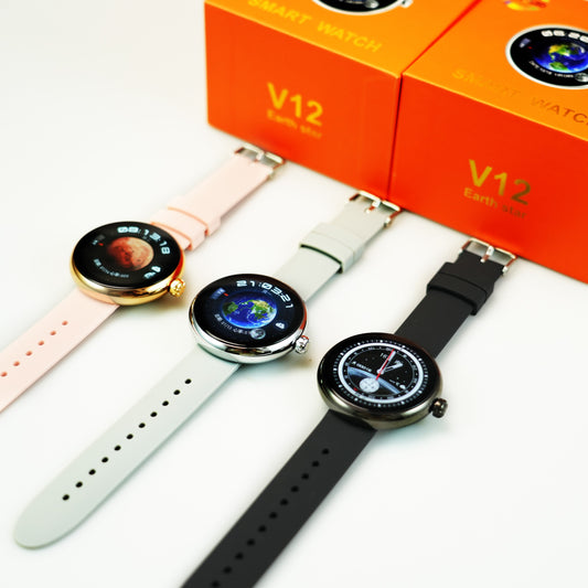 V12 LuxoraWatch – Smartwatch AMOLED Unissex com Monitoramento de Saúde, Notificações e Bateria de Longa Duração