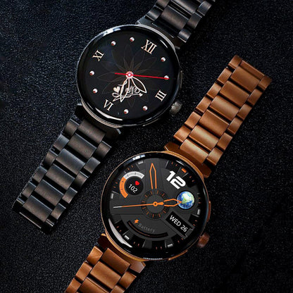 V2 LuxoraWatch – Smartwatch Casal Unissex com Chamadas, Saúde, NFC e Tela HD 1.6" | Entrega Rápida em Angola