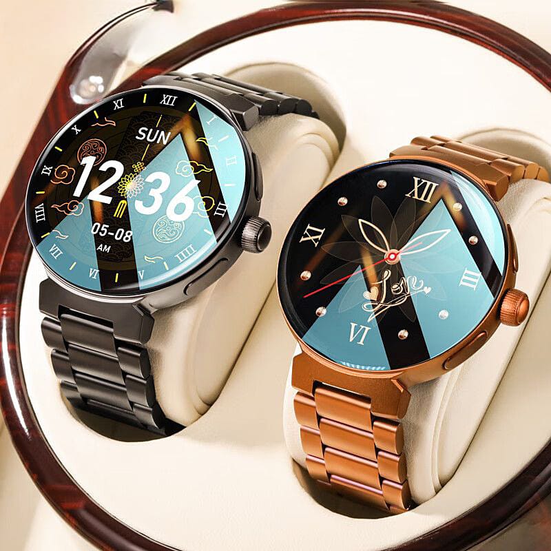 V2 LuxoraWatch – Smartwatch Casal Unissex com Chamadas, Saúde, NFC e Tela HD 1.6" | Entrega Rápida em Angola