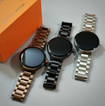 V2 LuxoraWatch – Smartwatch Casal Unissex com Chamadas, Saúde, NFC e Tela HD 1.6" | Entrega Rápida em Angola