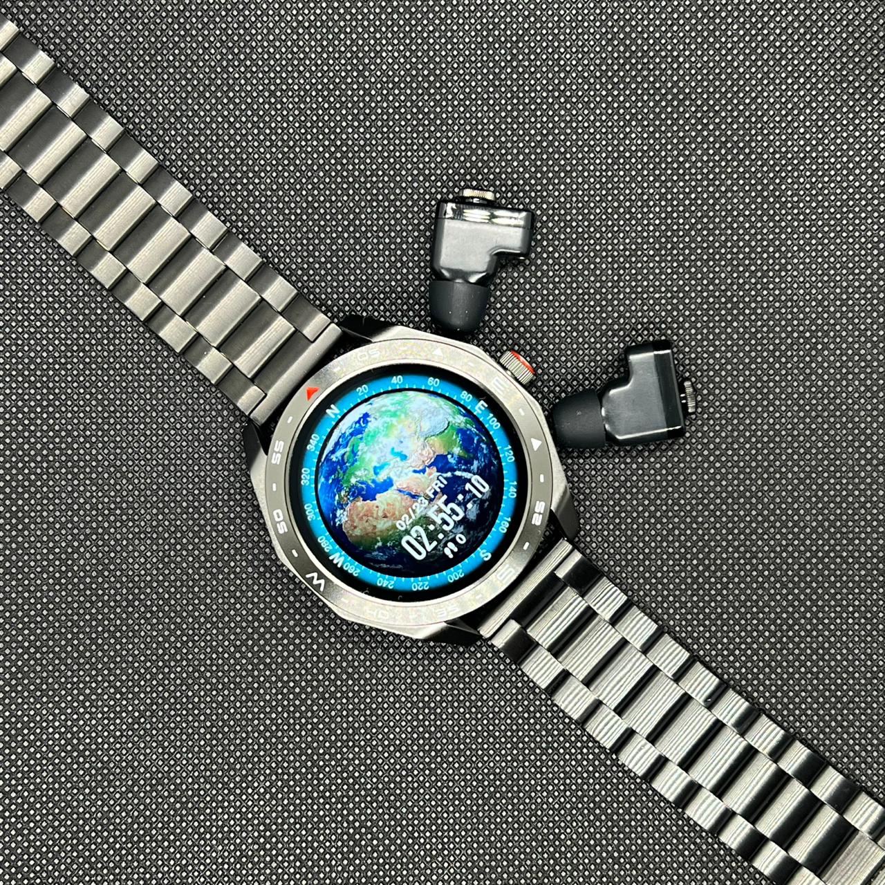 T95 LuxoraWatch – Smartwatch 2-em-1 com Fones Bluetooth, Chamadas, Monitor de Saúde e Ecrã IPS HD 1.52" | Unissex | Entrega Rápida em Angola