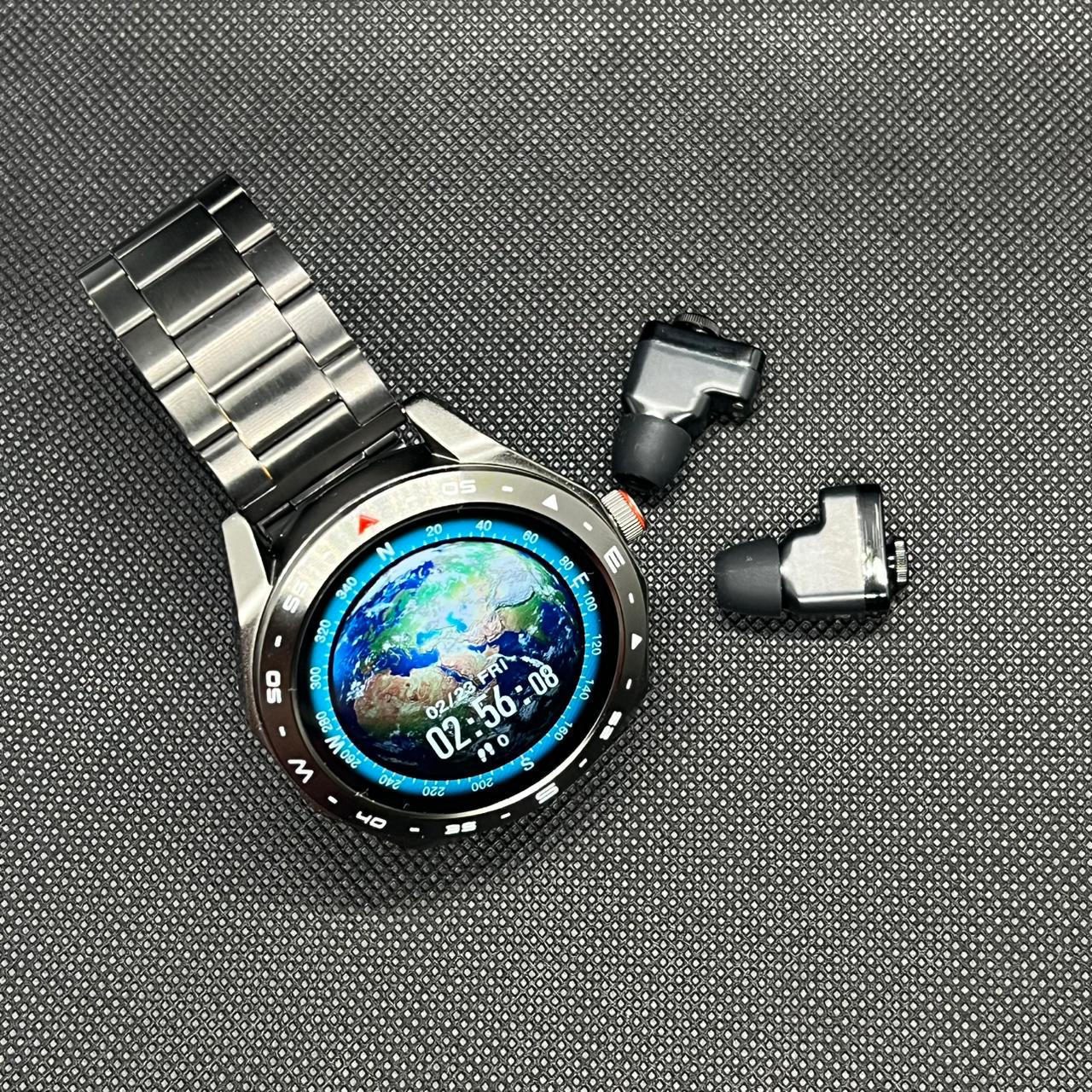 T95 LuxoraWatch – Smartwatch 2-em-1 com Fones Bluetooth, Chamadas, Monitor de Saúde e Ecrã IPS HD 1.52" | Unissex | Entrega Rápida em Angola