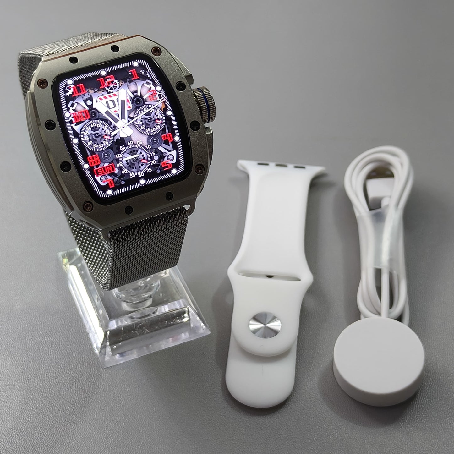 V68 Smartwatch Masculino Estilo Richard Mille – Chamadas Bluetooth, Tela HD 1.76", NFC, IP67 | Relógio Inteligente para Saúde e Esporte | Entrega Grátis em Luanda