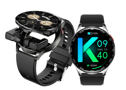 T97 LuxoraWatch – Smartwatch 2 em 1 com Fones Bluetooth, Chamadas, Saúde 24h e Ecrã HD 1.39" | Relógio Unissex Estilo Negócios