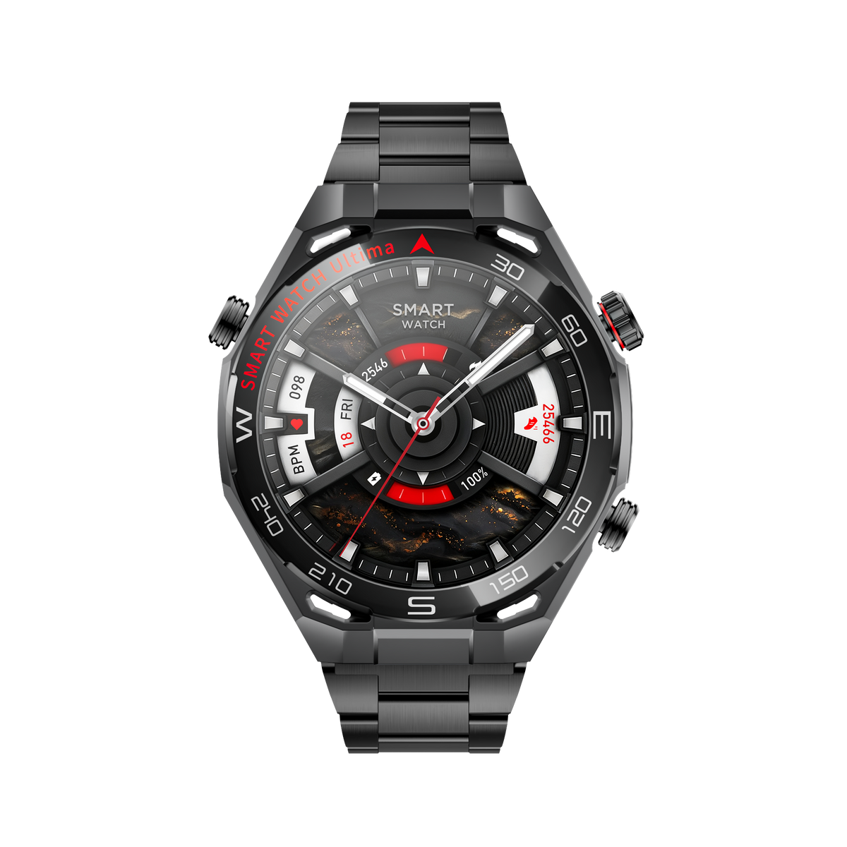 JS Watch 55 preto, vista frontal