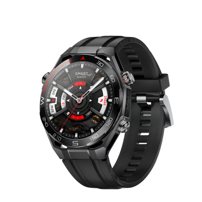JS Watch 55 preto com pulseira de silicone