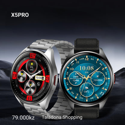 X5Pro LuxoraWatch – Smartwatch Unissex com Ecrã 3D HD 1.53", NFC, IA por Voz e +100 Modos Desportivos | Sistema em Inglês