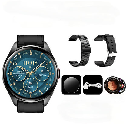 X5Pro LuxoraWatch – Smartwatch Unissex com Ecrã 3D HD 1.53", NFC, IA por Voz e +100 Modos Desportivos | Sistema em Inglês