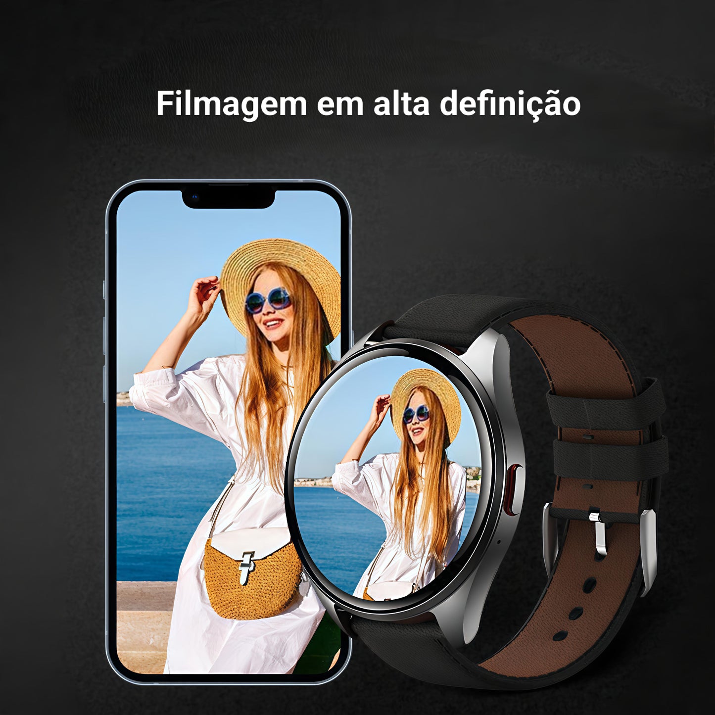 X5Pro LuxoraWatch – Smartwatch Unissex com Ecrã 3D HD 1.53", NFC, IA por Voz e +100 Modos Desportivos | Sistema em Inglês